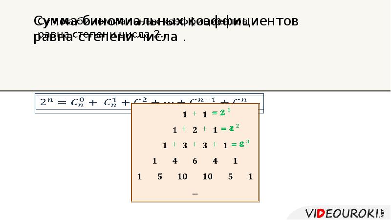 Презентация формула бинома ньютона 11 класс мордкович