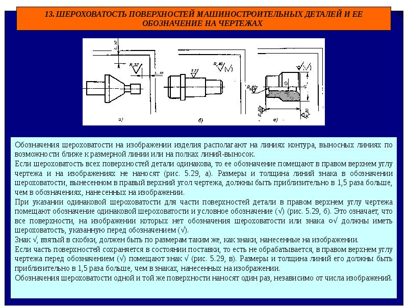 Обозначение поверхности. Шероховатость детали на чертеже. Шероховатость по контуру ГОСТ. Допуски шероховатости на чертежах. Нанесение знаков шероховатости на чертежах.