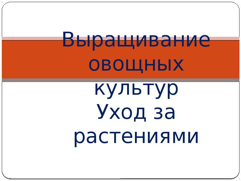 Выращивание овощных культур Уход за растениями Выращивание овощных культур Уход за растениями