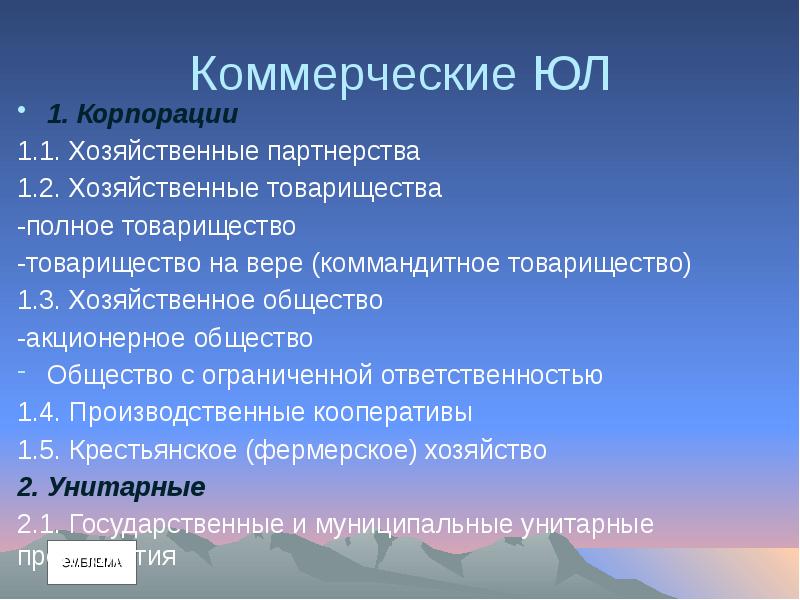 Хозяйственные партнерства презентация