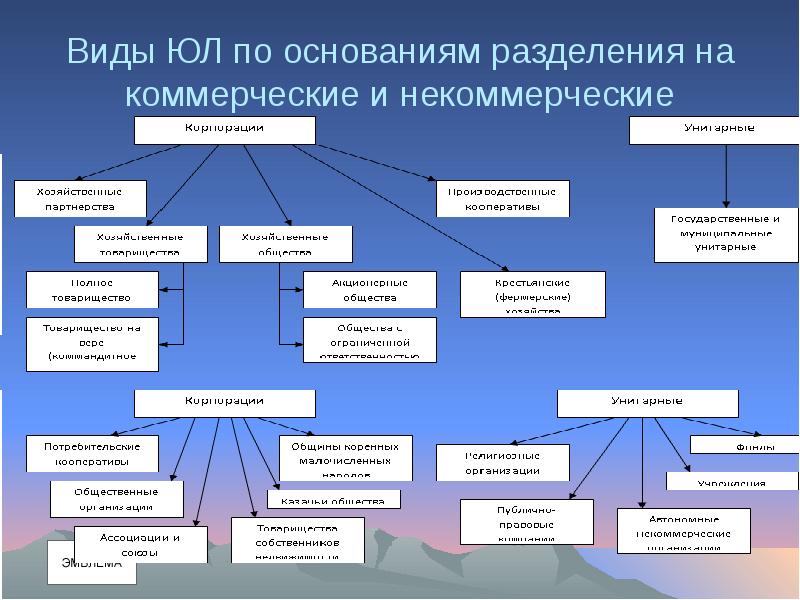 Виды юр лиц презентация