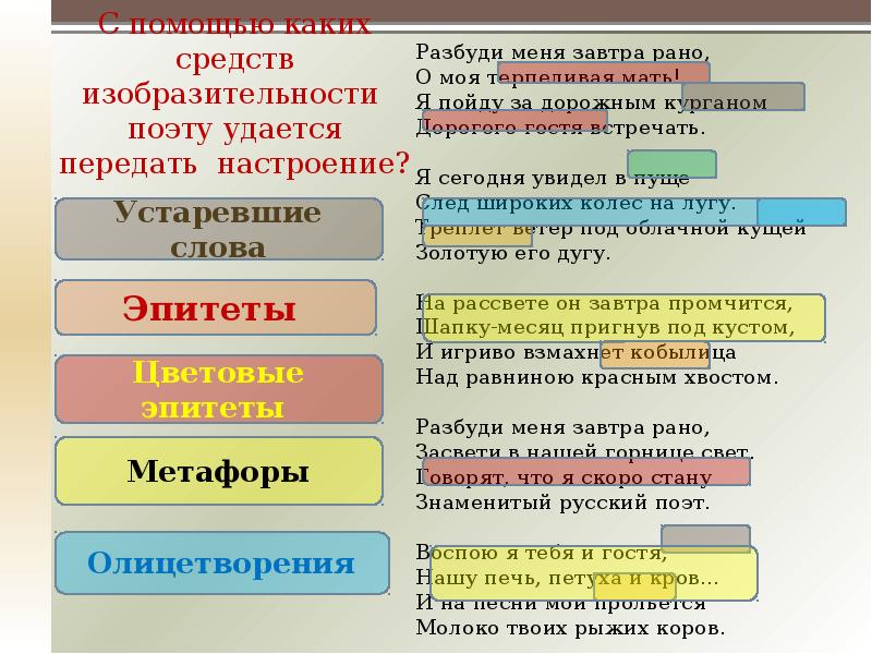 С помощью каких средств изобразительности поэту удается передать настроение? С помощью каких средств изобразительности поэту удается передать настроение?