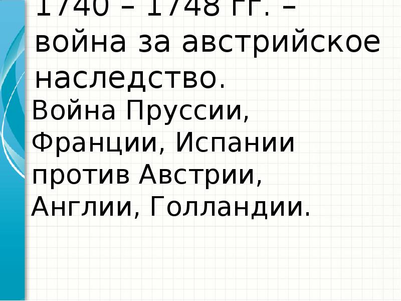 Презентация война за австрийское наследство