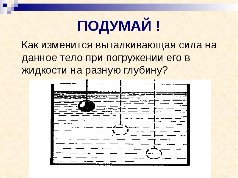 Выталкивающая сила проект по физике