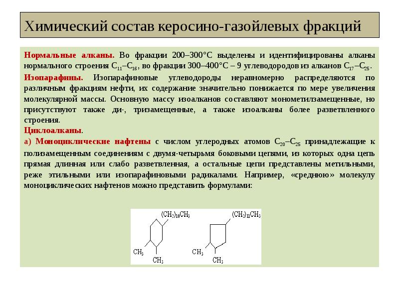 Состав нефти алканы