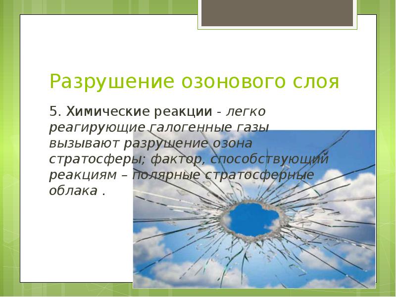 Разрушение озонового слоя презентация по биологии