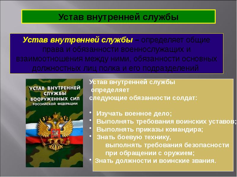 Общевойсковые уставы вооруженных сил российской федерации презентация