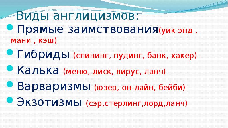 Англоязычные заимствования в современном русском языке