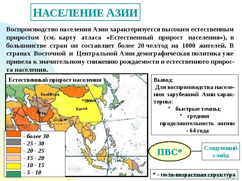 Население азии карта