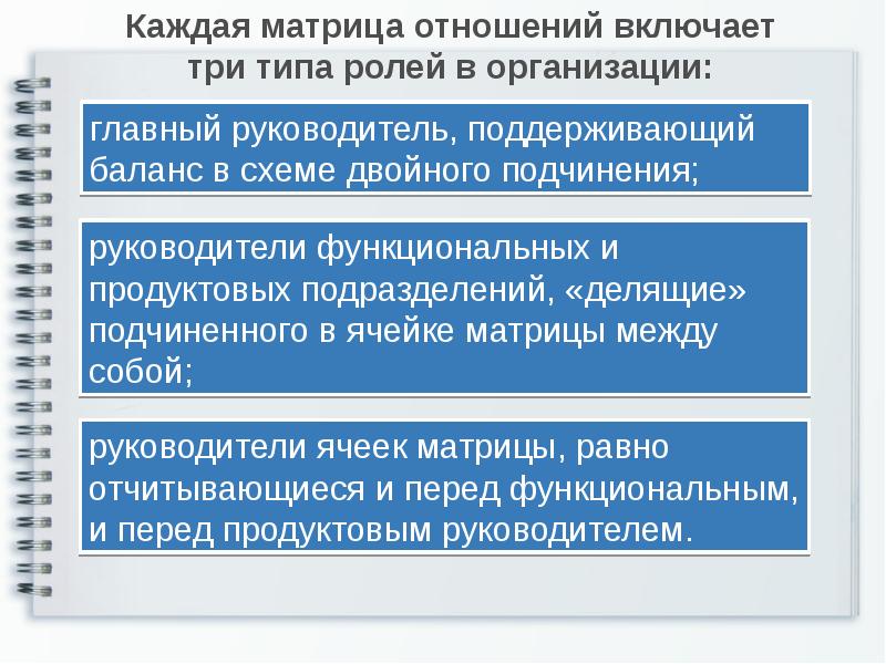 Двойное подчинение функциональное. Матричные отношения организации. Отношение в виде матрицы.