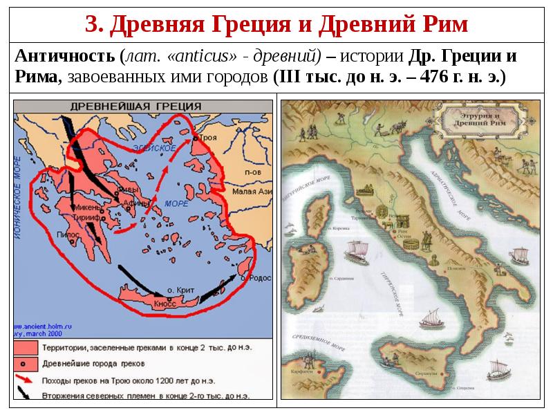 Карта рима и греции