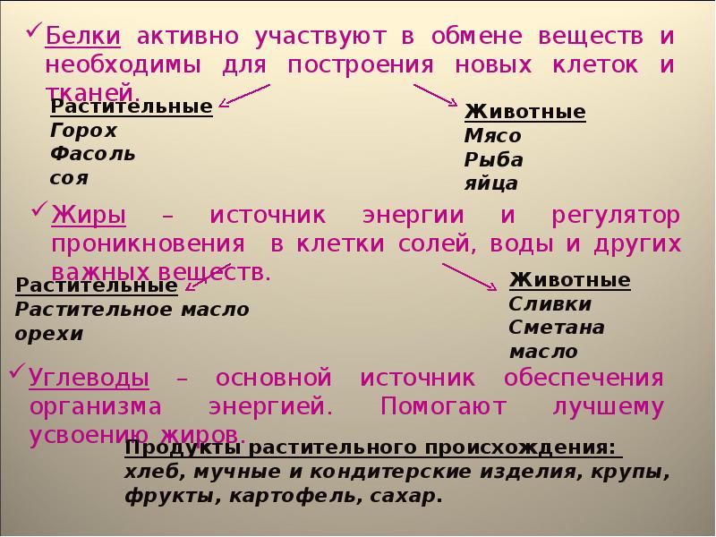 Активность белков. Углеводы основной источник построения клетки. Лучше усваивается пища растительная животная смешанная.