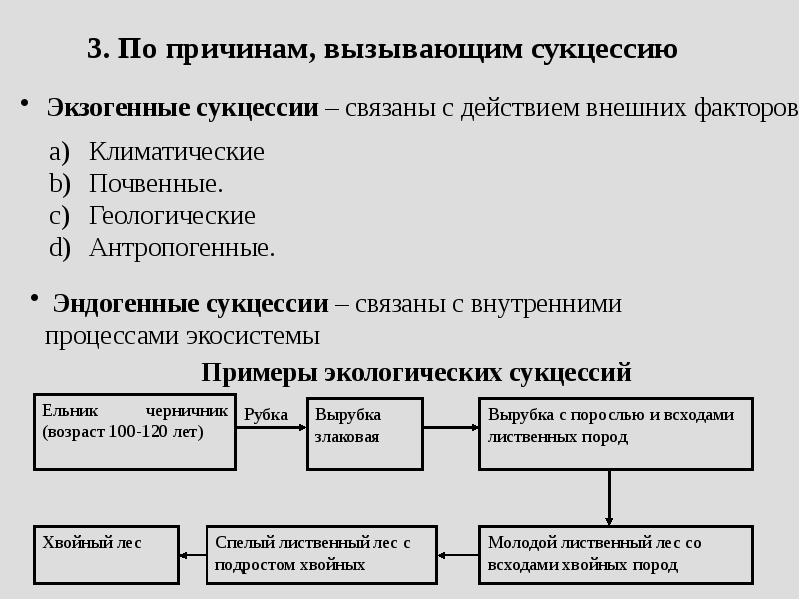 3. По причинам, вызывающим сукцессию  3. По причинам, вызывающим сукцессию