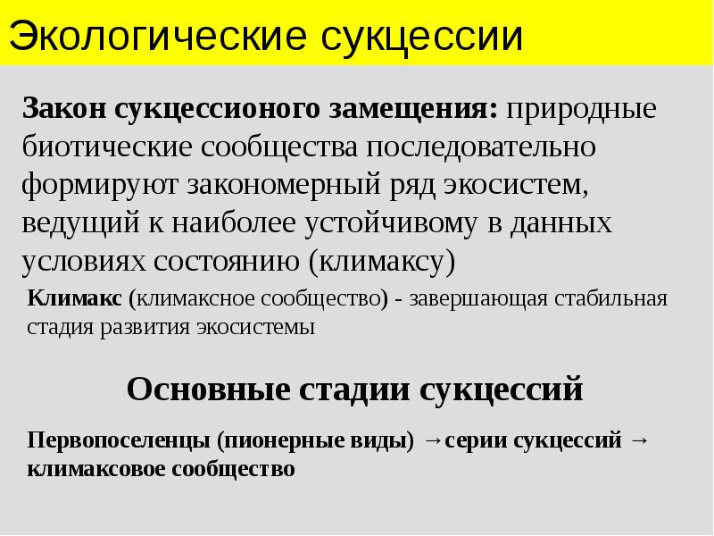 Экологические сукцессии