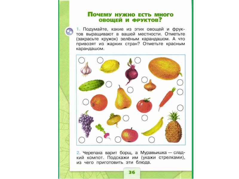 Почему надо есть много фруктов и овощей 1 класс презентация