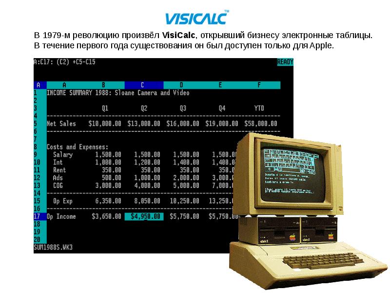 1 электронная. Табличный процессор Visicalc. Табличный процессор — электронная таблица Visicalc. Первые электронные таблицы. Первый табличный процессор Visicalc.