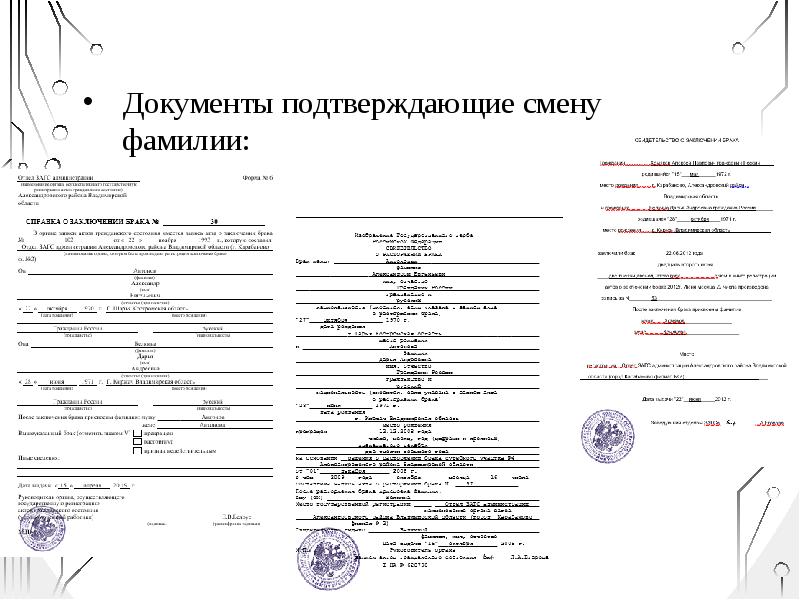 Образец справки об изменении фамилии