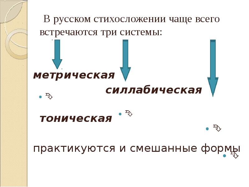 Часто встречаются 3. Русское стихосложение. Метрическая система стихосложения. Метрическое и тоническое стихосложения. Системы стихосложения метрическая тоническая.