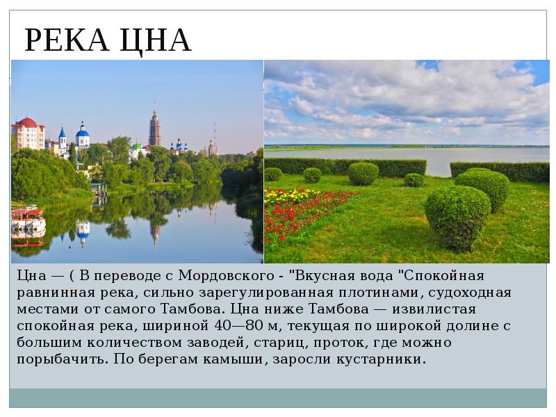 Река цна тамбов карта