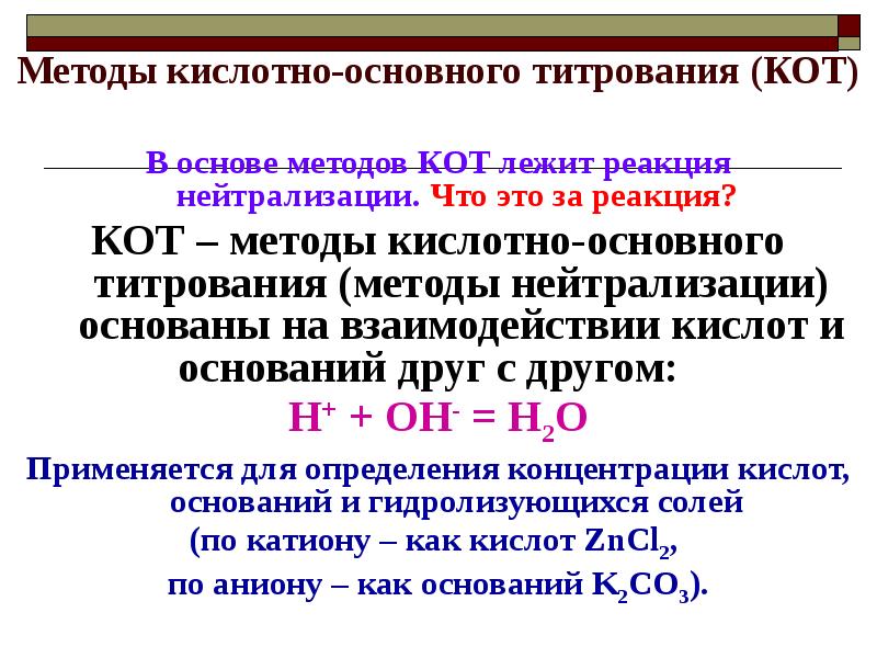 Общая схема кислотно основного взаимодействия