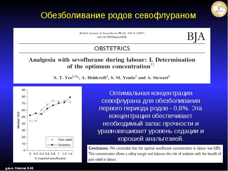 Оптимальная концентрация. Обезболивание 1 периода родов. Севофлуран механизм действия. Севофлюран анальгезия. Методика анестезии севофлюраном.