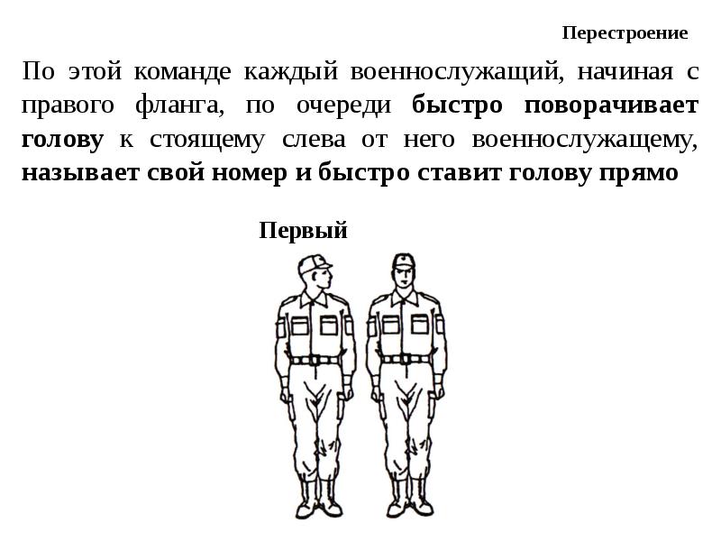 Перестроение из одной шеренги в две и обратно схема