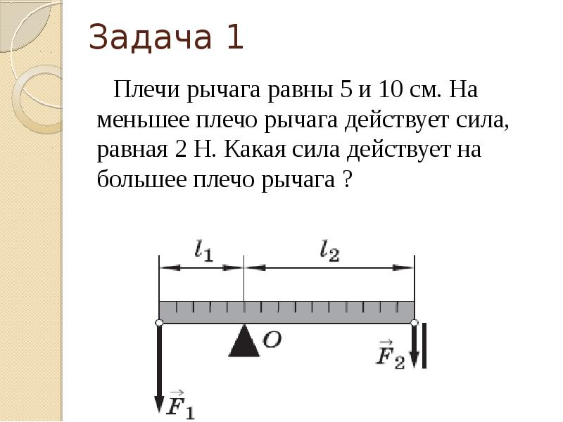 Меньшая сила действующая на рычаг равна 5н