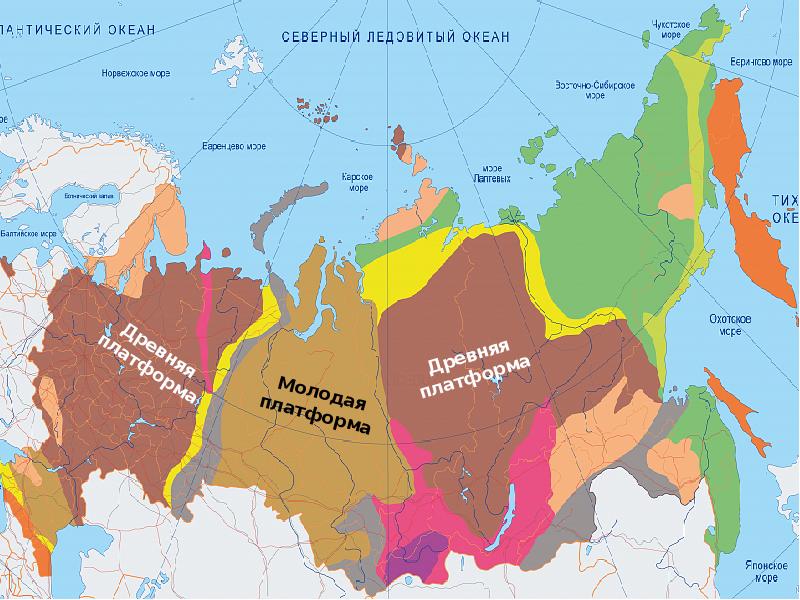 Карта тектонического строения россии