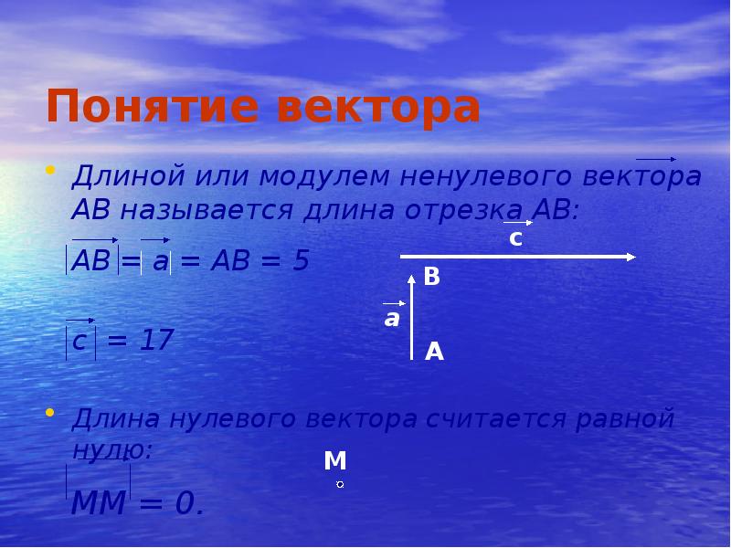 Что называется длиной вектора