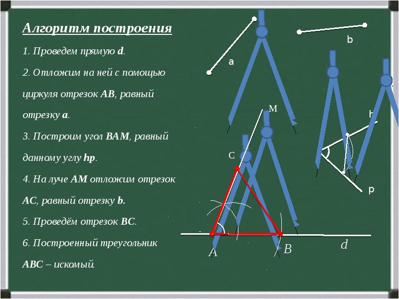 План конспект урока построение треугольника по трем элементам