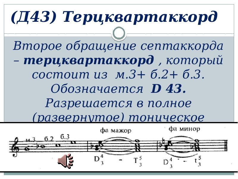 Строение малого септаккорда