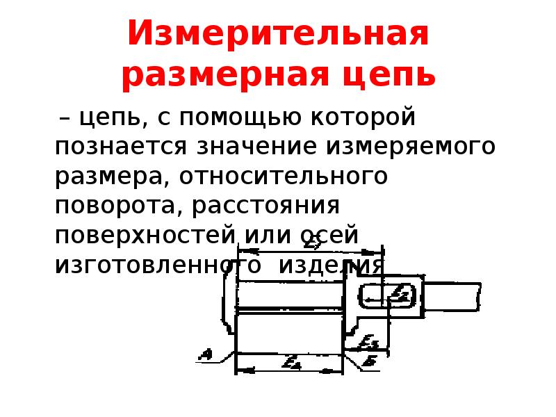 Измерительная размерная цепь
– цепь, с помощью которой познается значение Измерительная размерная цепь
– цепь, с помощью которой познается значение