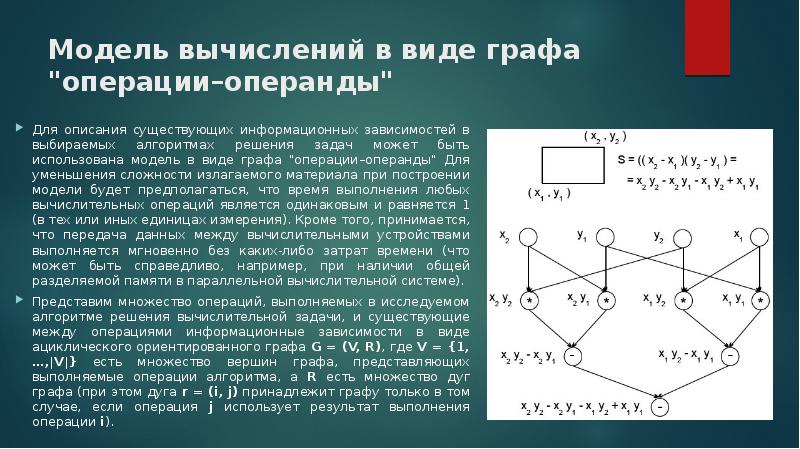 Модели вычислений. Виды моделей графов. Графа "операции – операнды"). Модель в виде графа.