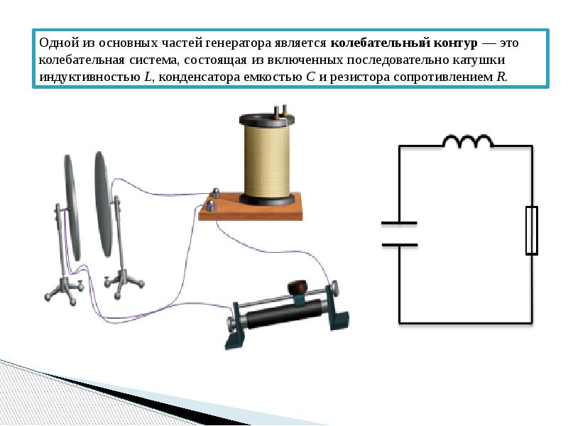 Колебательный контур физика. Магнитное поле колебательного контура. Конденсатор и электромагнитный контур. Катушка и конденсатор. Простейший электромагнитный контур.