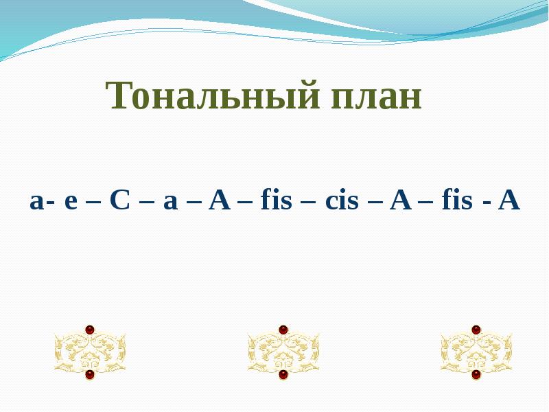 Определите и запишите тональный план в данных модулирующих периодах