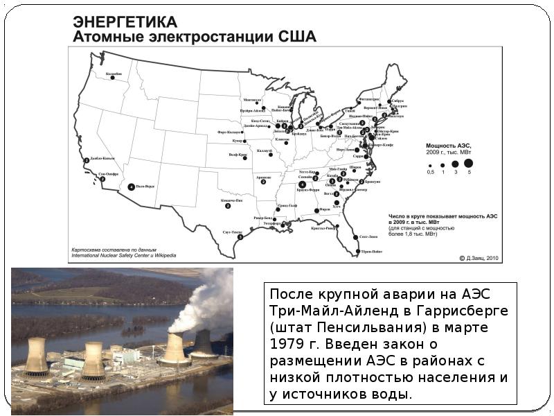 Атомные электростанции карта