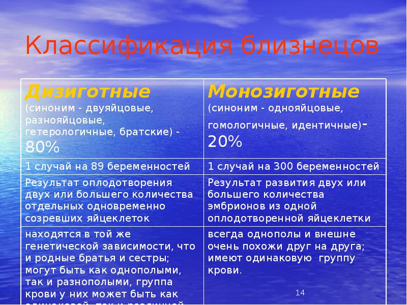 Классификация близнецов Классификация близнецов
