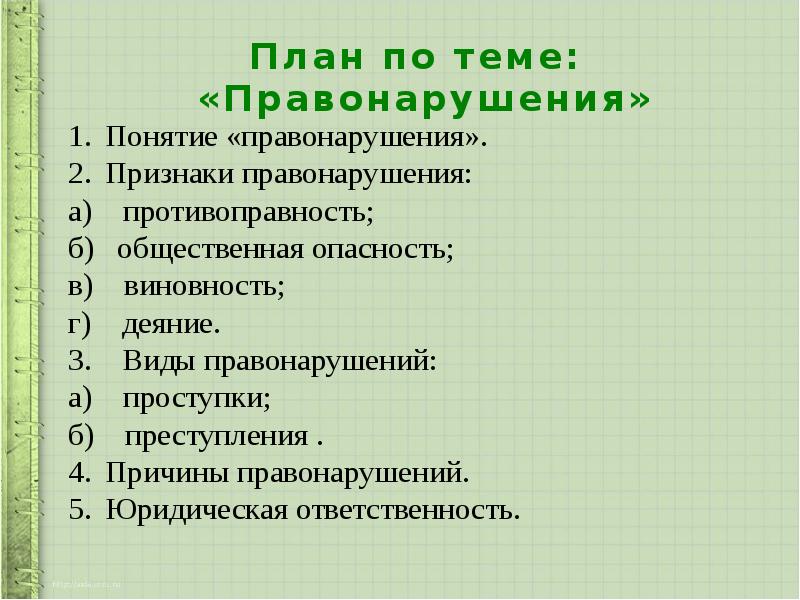 Обществознание 6 класс план