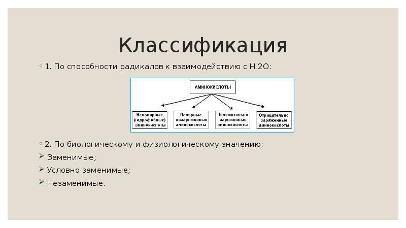 Классификация
1. По способности радикалов к взаимодействию с Н 2О:
2. Классификация
1. По способности радикалов к взаимодействию с Н 2О:
2.