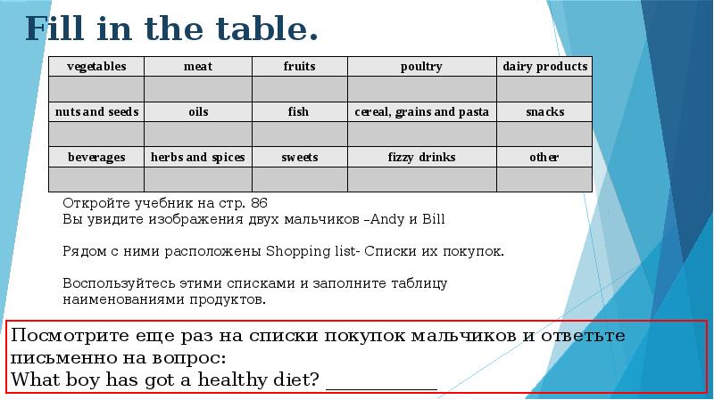 Let the tables. Fill in the Table. Таблица fill in the Table. Fill in the Table the без the. Fill in Table 6 класс.