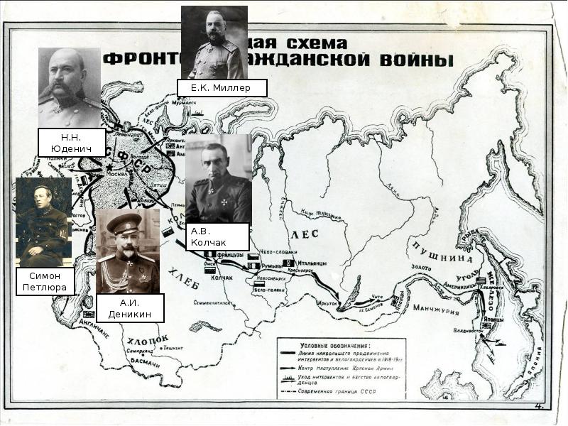 Карта гражданской войны в россии 1918