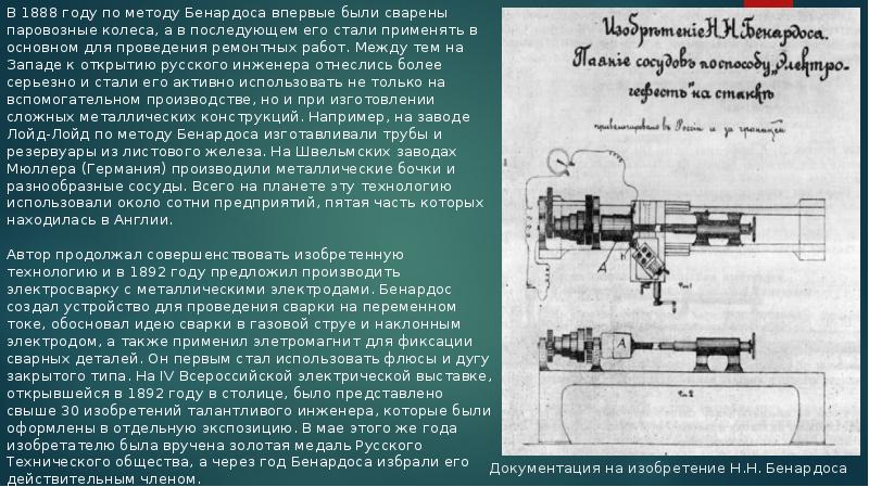 Бенардос николай николаевич презентация