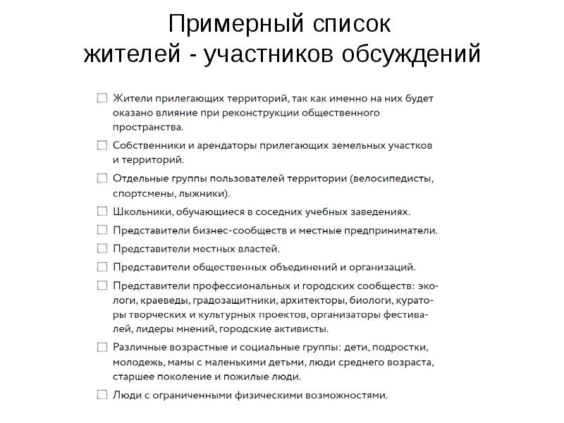 Список жителей