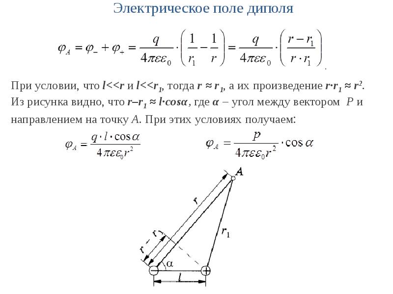 Электрическое поле диполя. Электрическое поле диполя вывод. Электрический диполь электрическое поле диполя. Вычислим электрическое поле электрического точечного диполя. Потенциал поля точечного диполя формула.