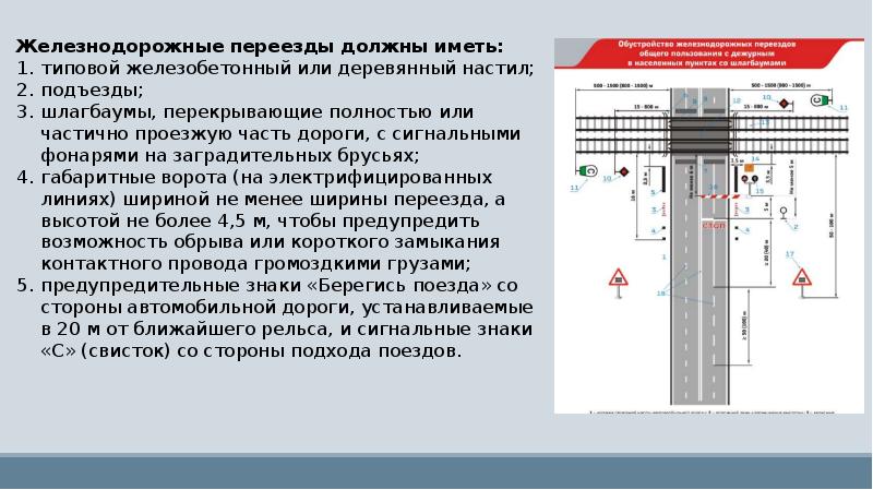 Схема установки дорожных знаков на переезде