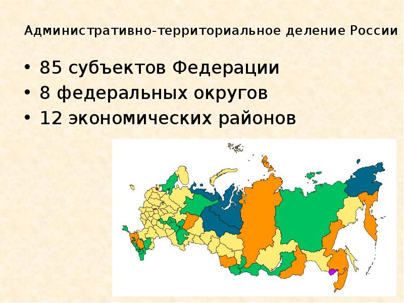 85 субъектов россии
