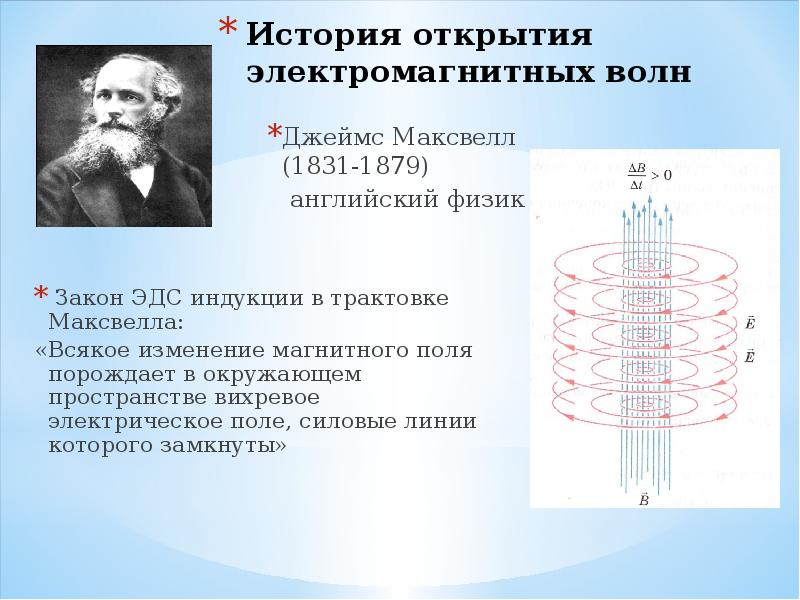 Электрическое поле электромагнитной волны. Максвелл физик вихревое магнитное поле. Открытие электромагнитных волн гипотеза Максвелла. Электромагнитные волны 9 класс Максвелл. Открытие электромагнитное поле Максвелл.