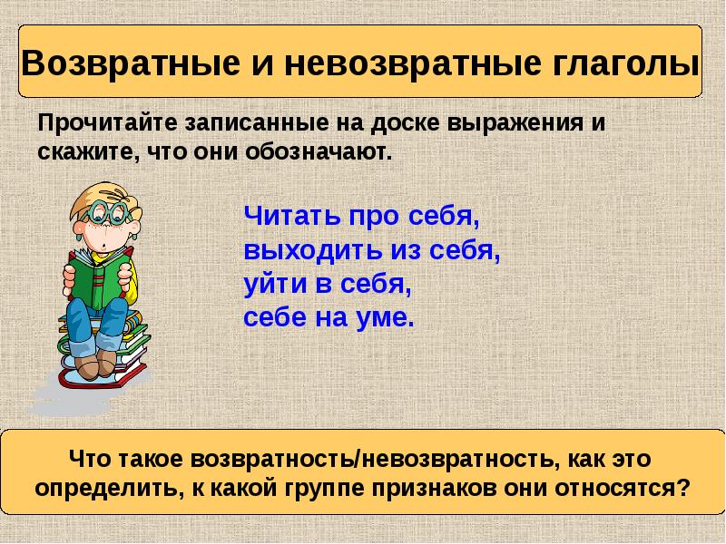 Что такое возвратные глаголы 4 класс презентация