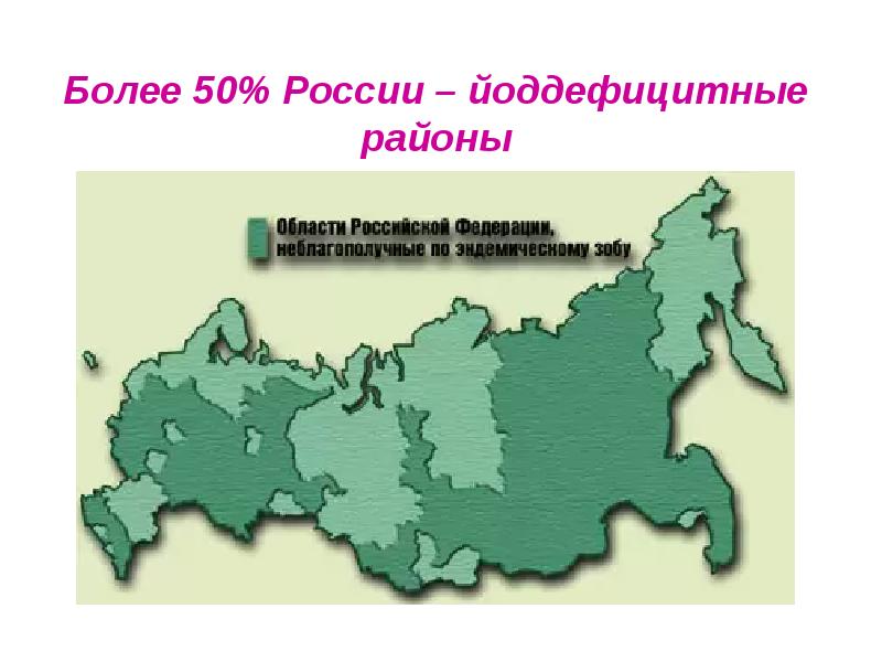 Карта дефицита йода в россии