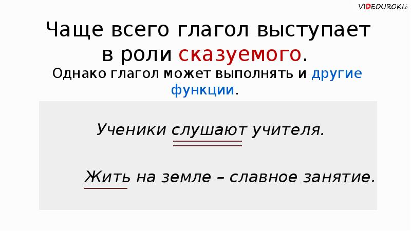 Глагол как часть речи презентация